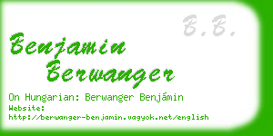 benjamin berwanger business card